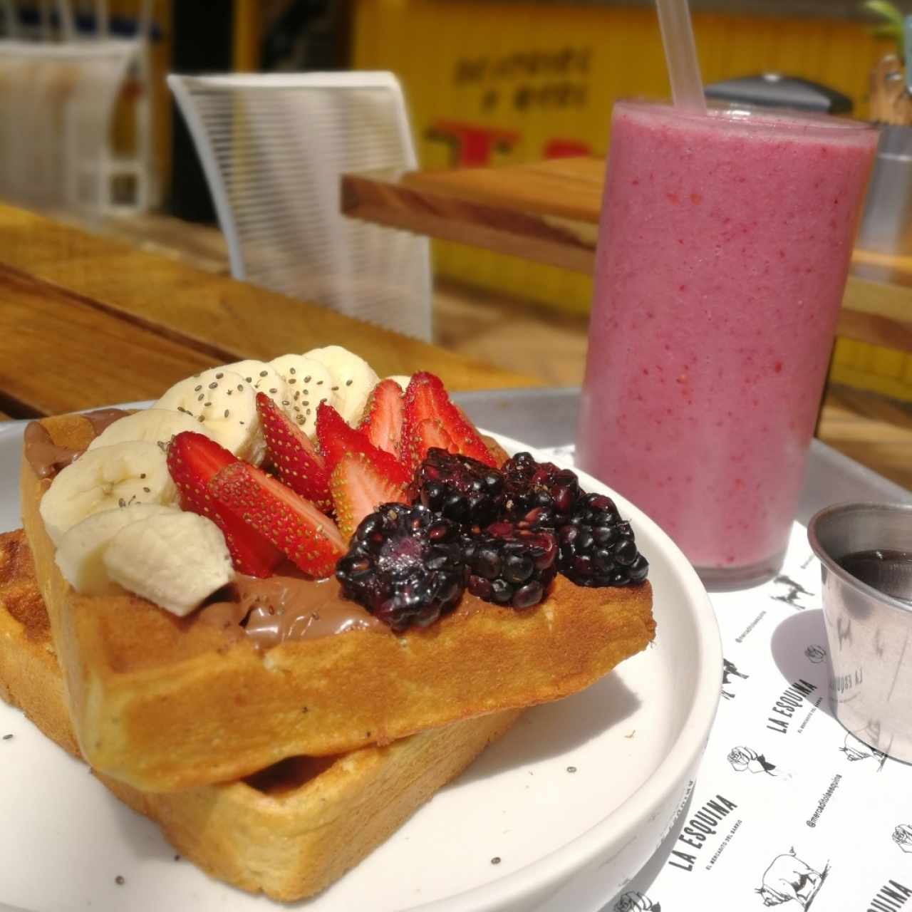 Waffles con nutella