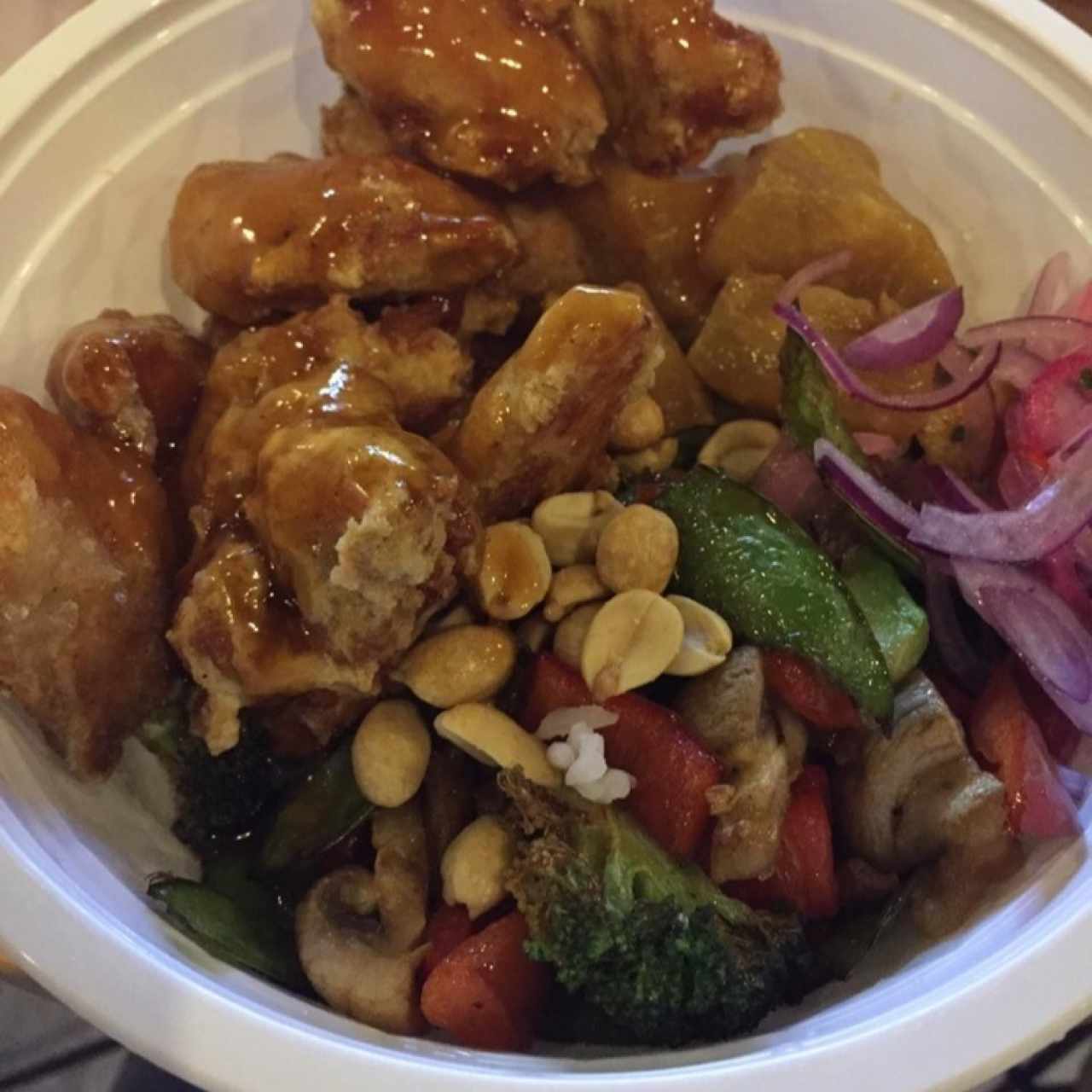 Crispy Honey Sriracha Chicken Bowl