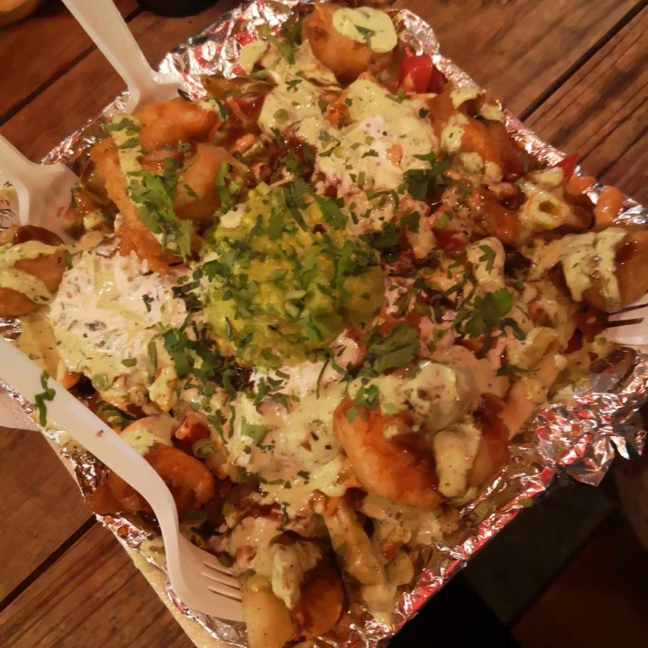 Papas con camarón 