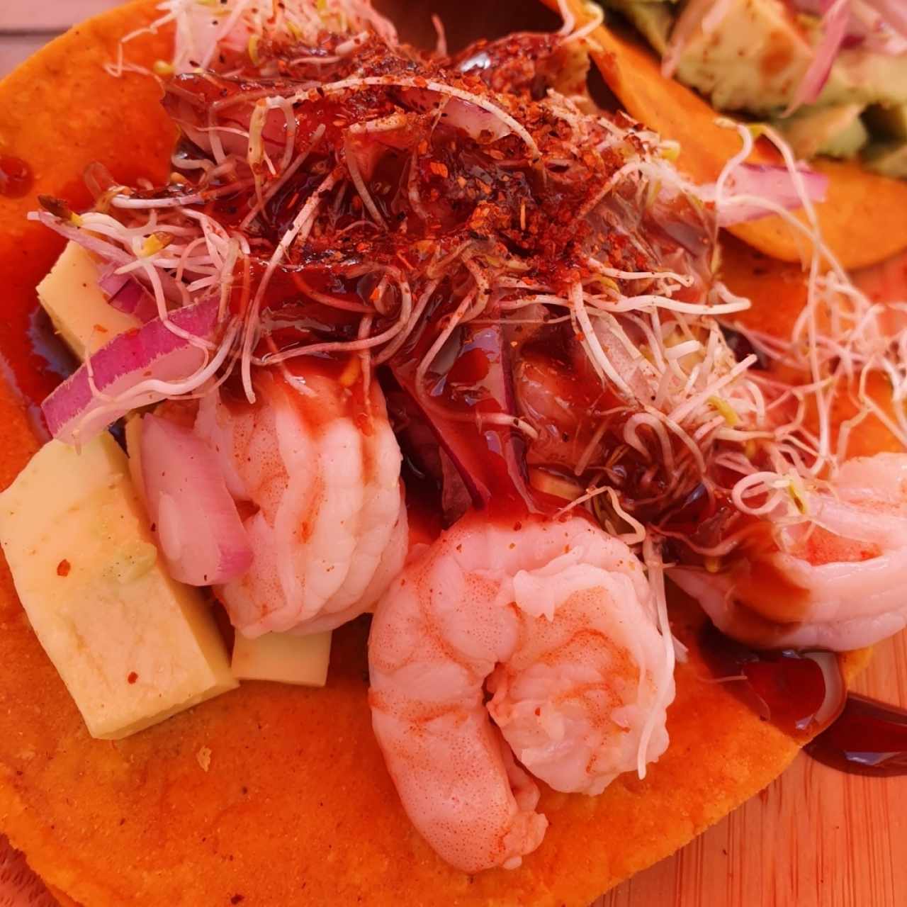 Tostadas de camarón