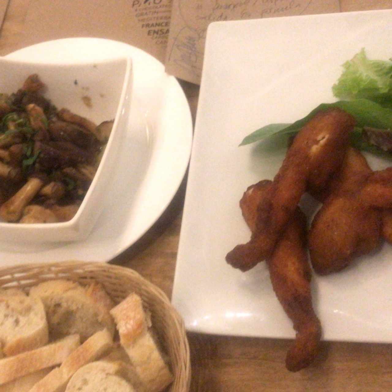 mollejas de pato y ancas de rana