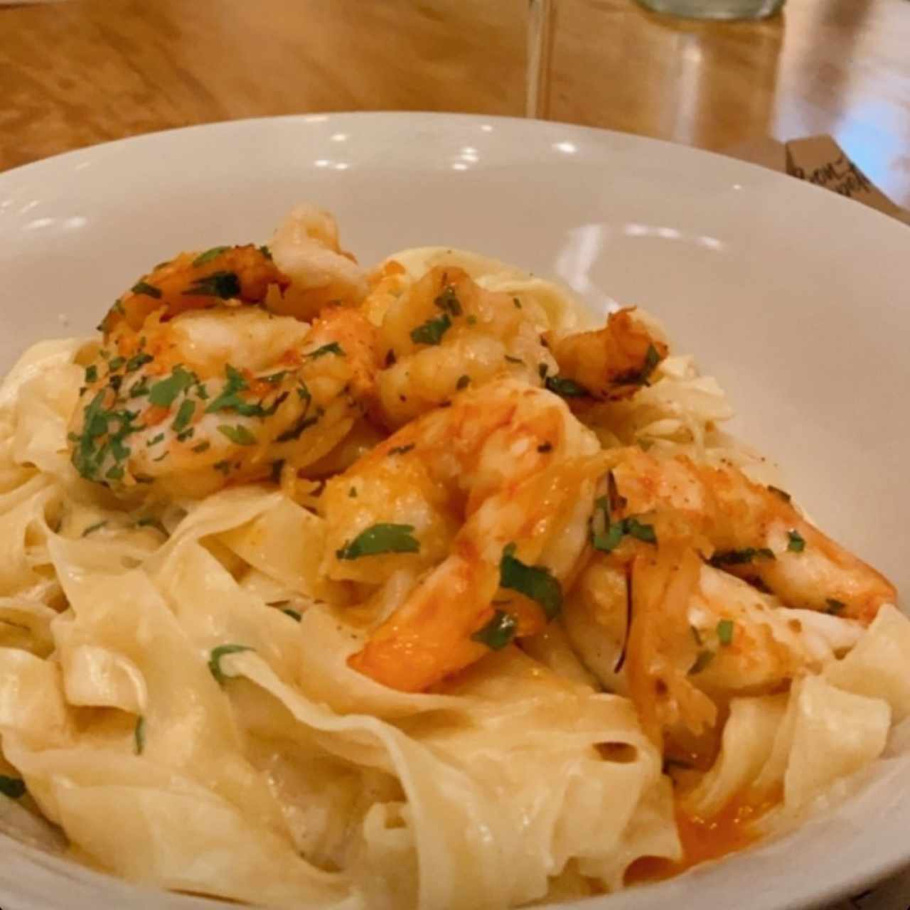 pasta con camarones 