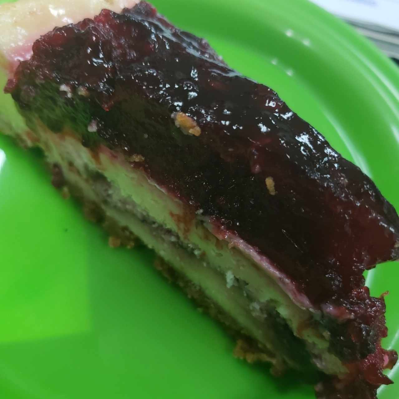 pie de queso y moras