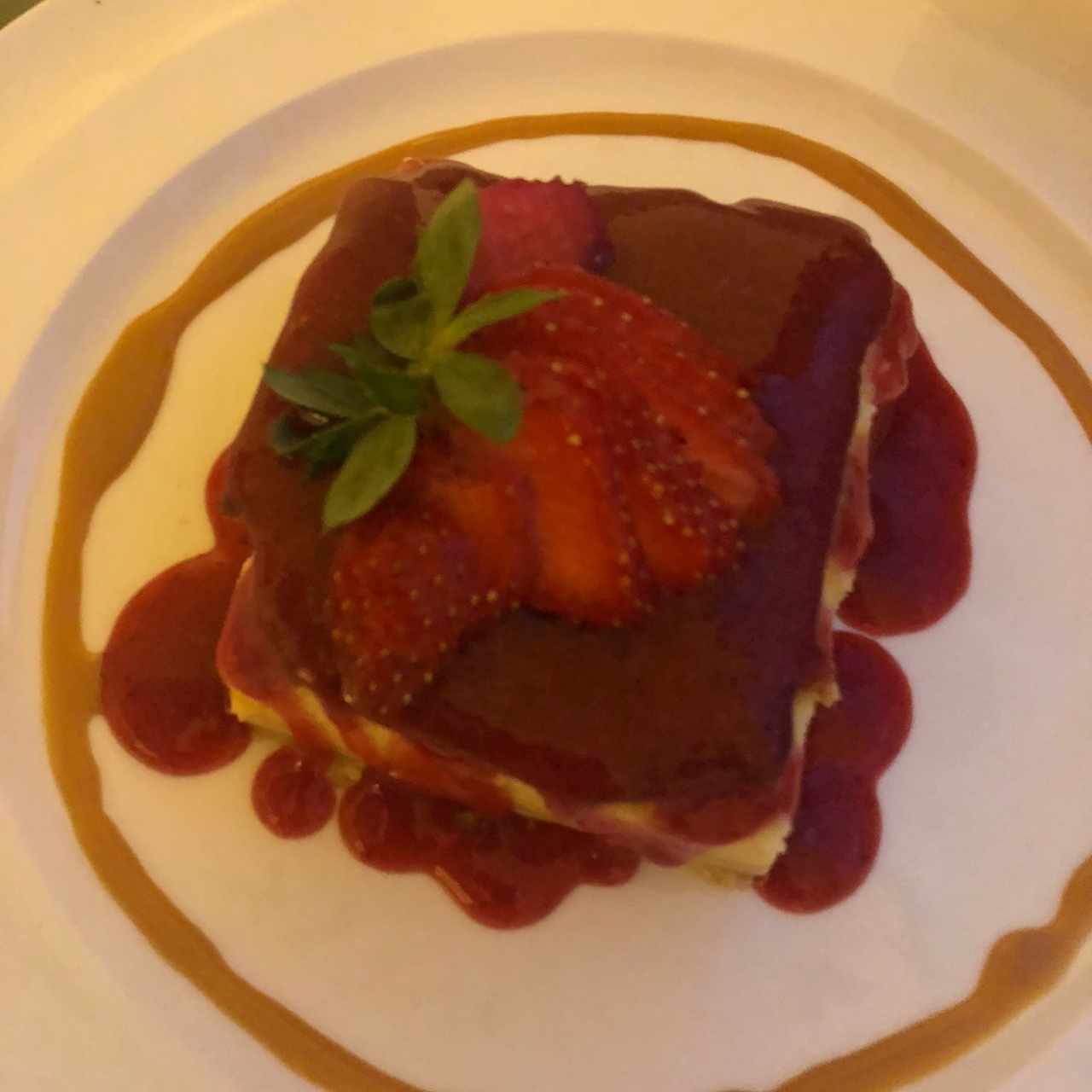 Flan de fresa