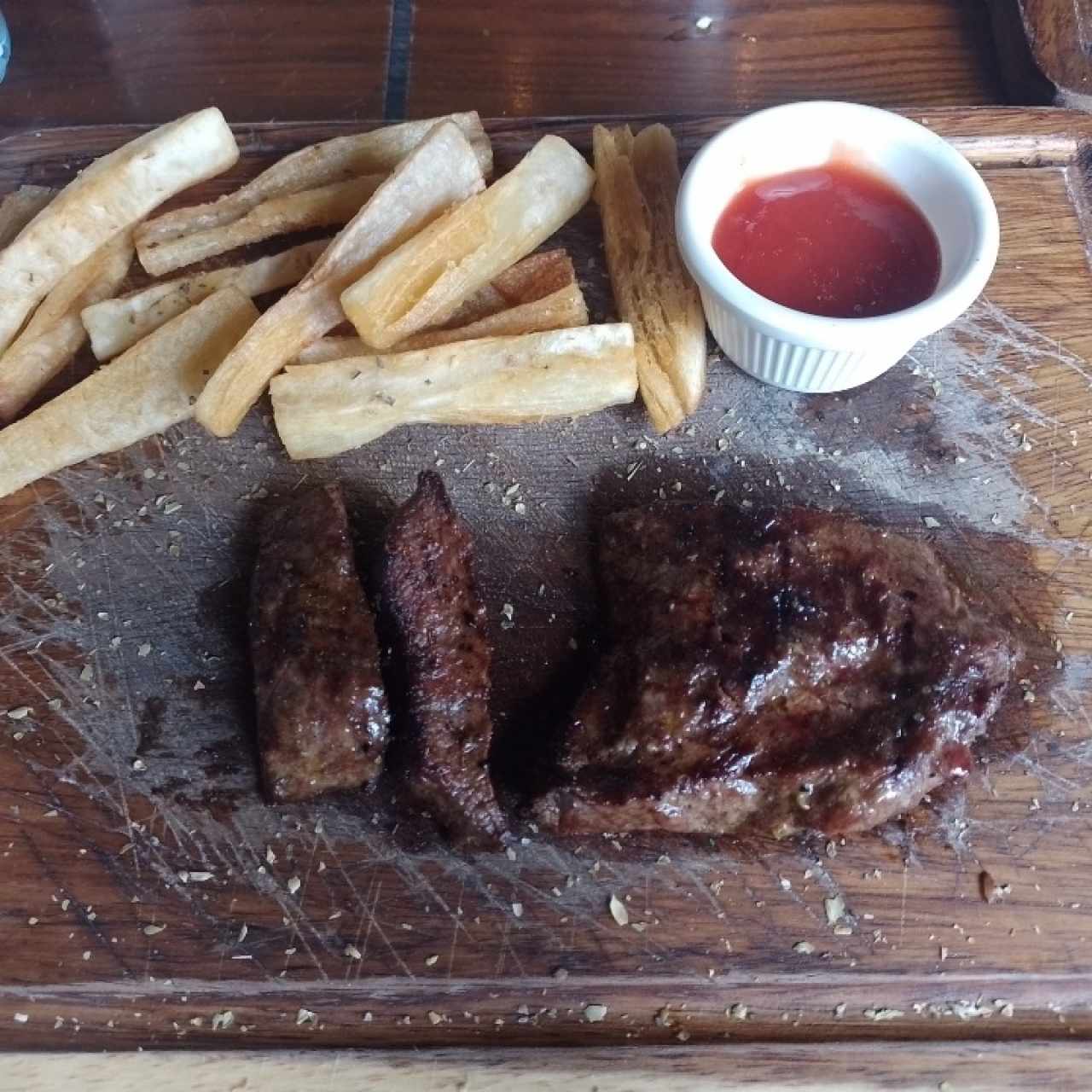 Marucha con yuca frita