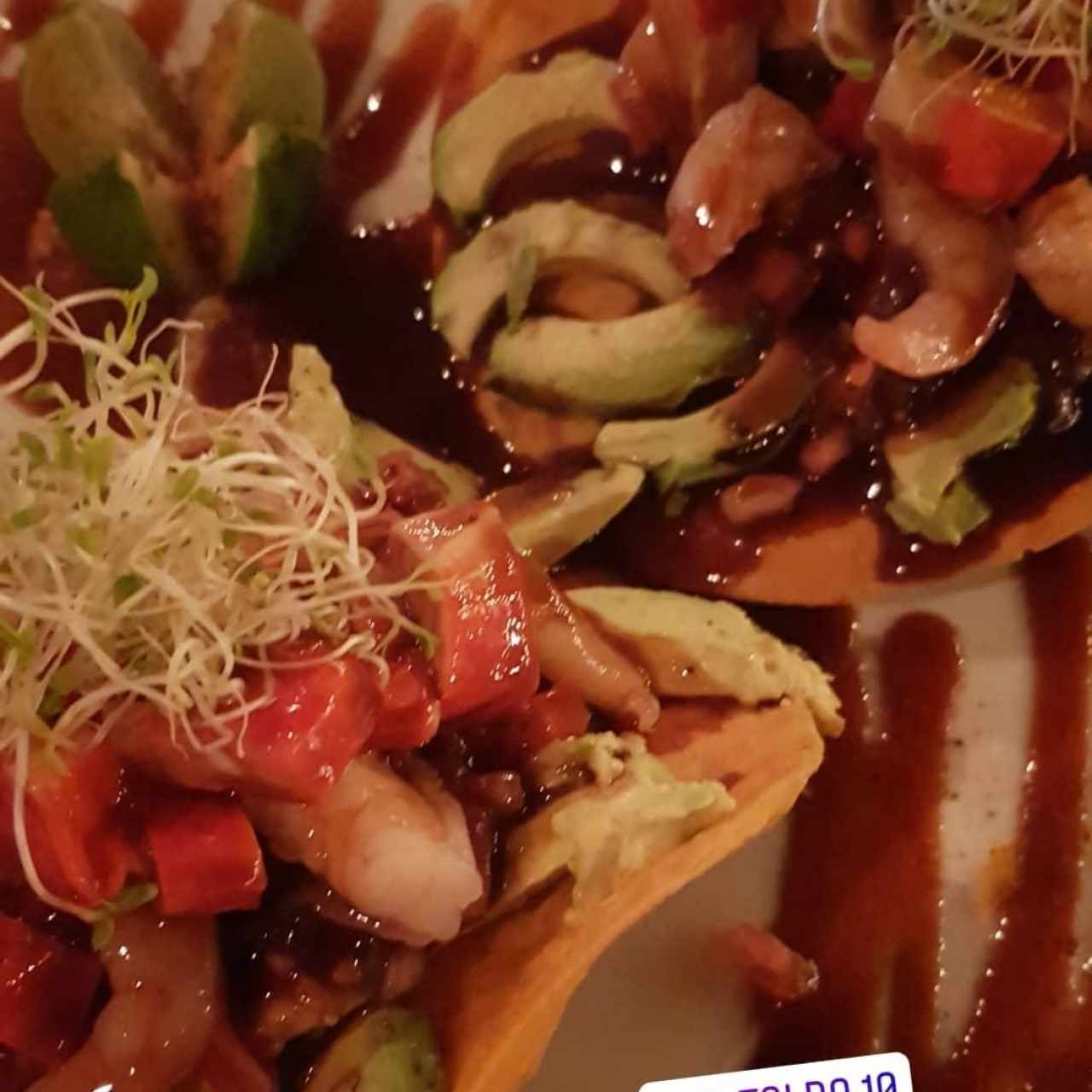 Nuestros Platos - Tostadas de camarón