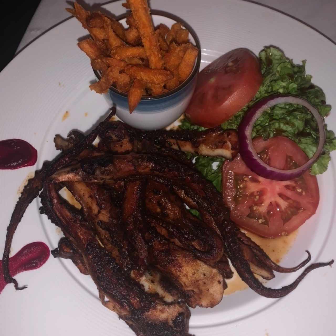 Pulpo con salsa barbacoa asiática