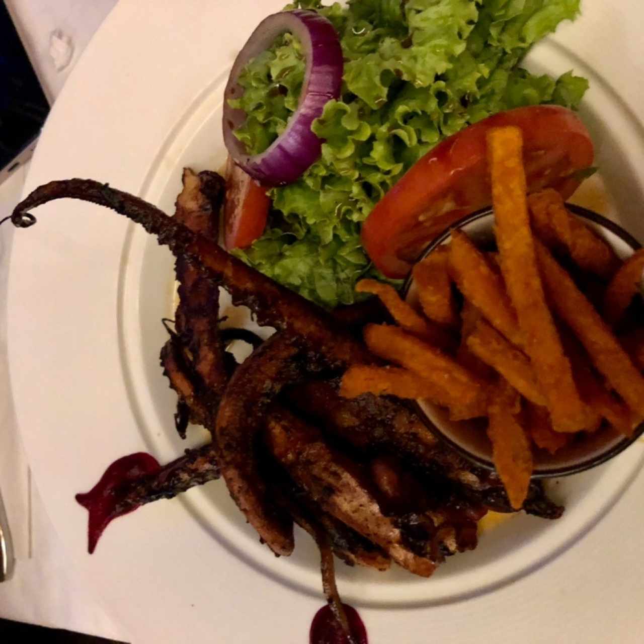 Pulpo con salsa barbacoa asiática