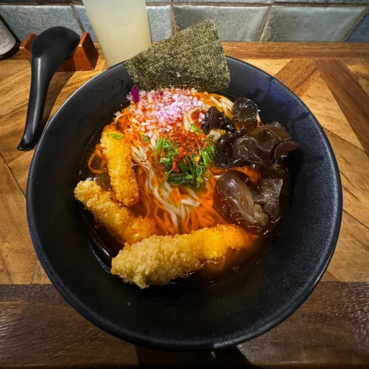 Spicy shrimp ramen