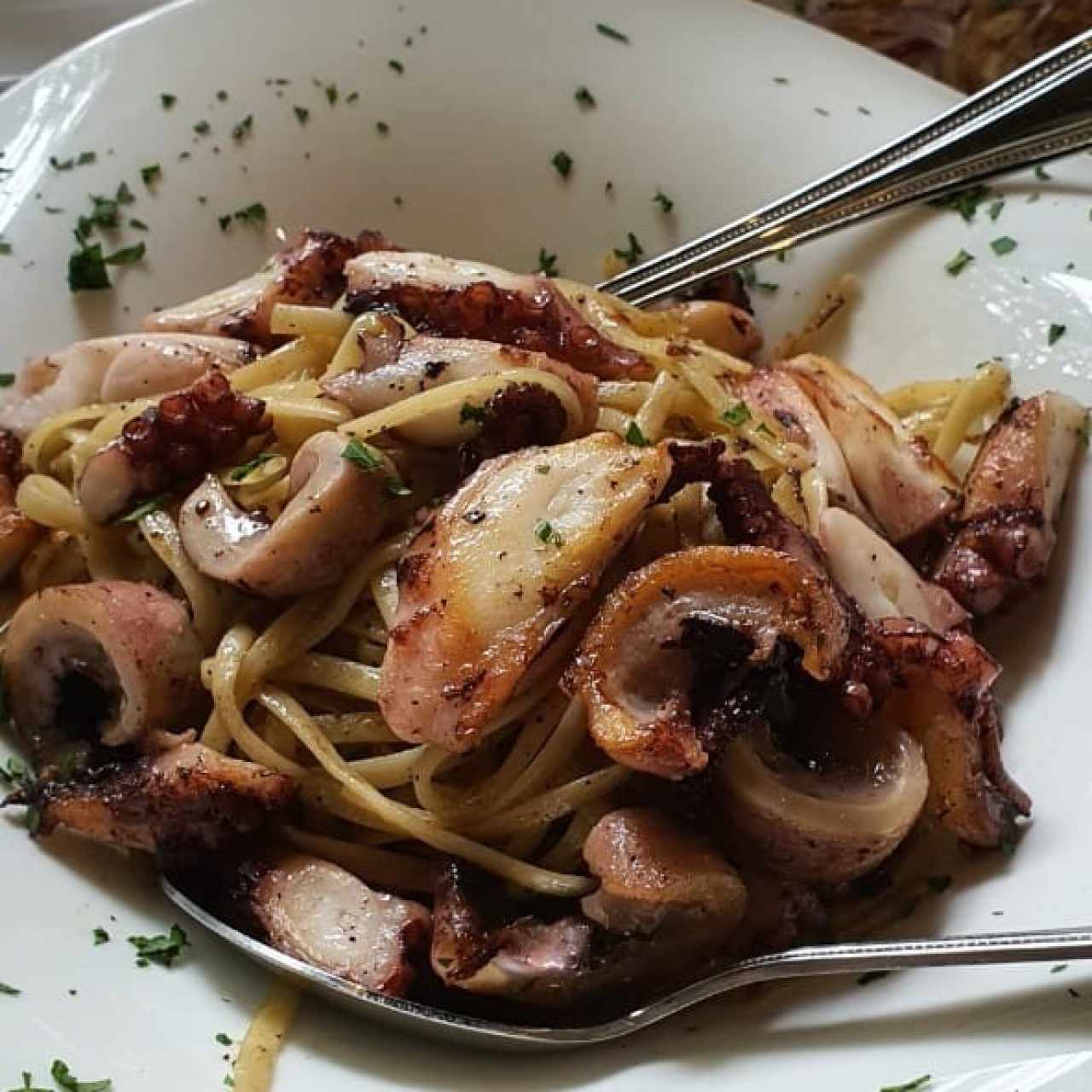 Pasta y pulpo