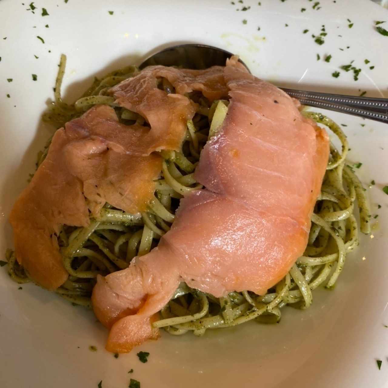 pasta almpeato con salmon ahumado 