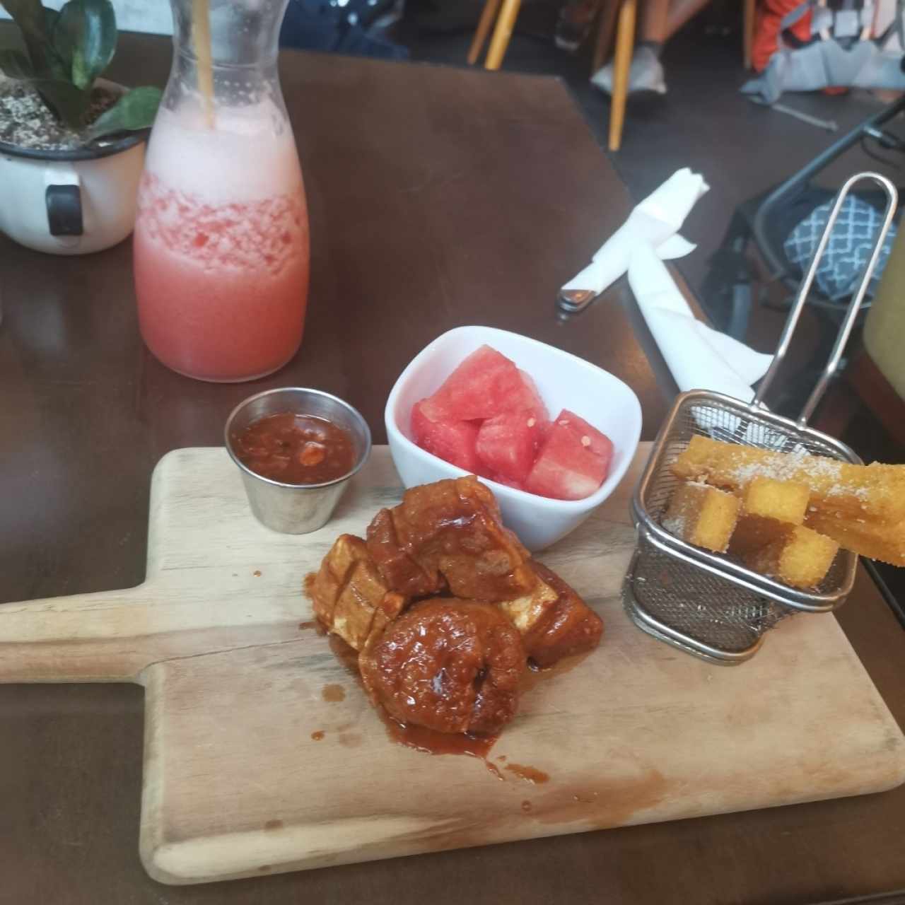Pork belly and watermellon