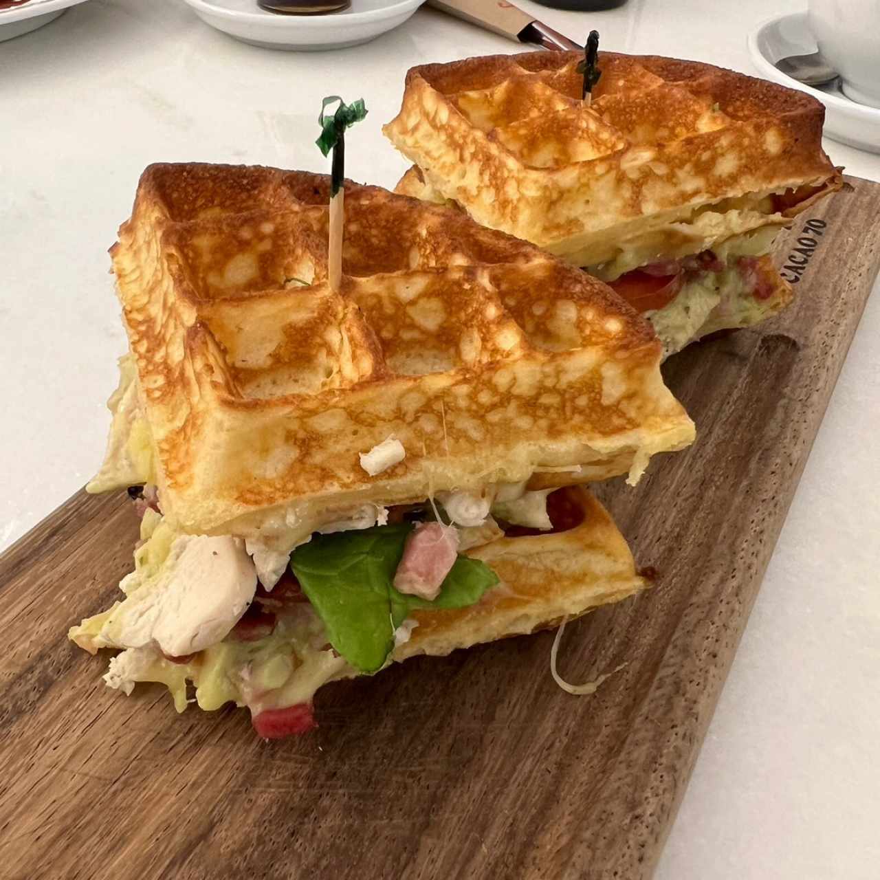 Outlaw chicken waffle