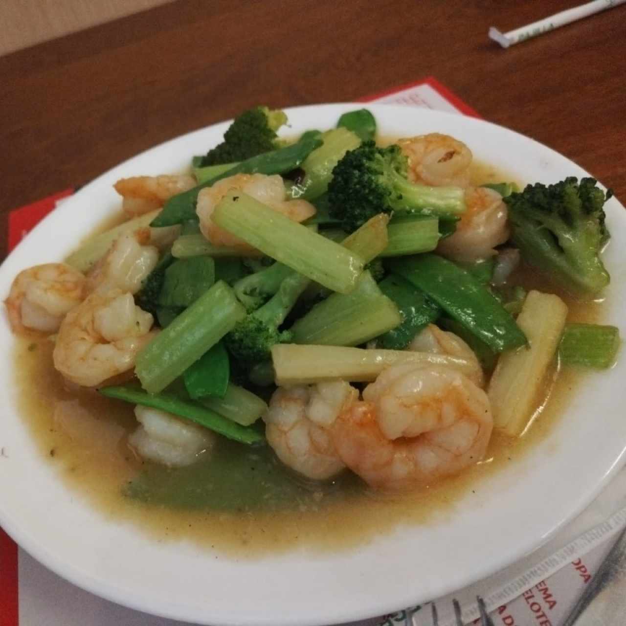 camarones con vegetales
