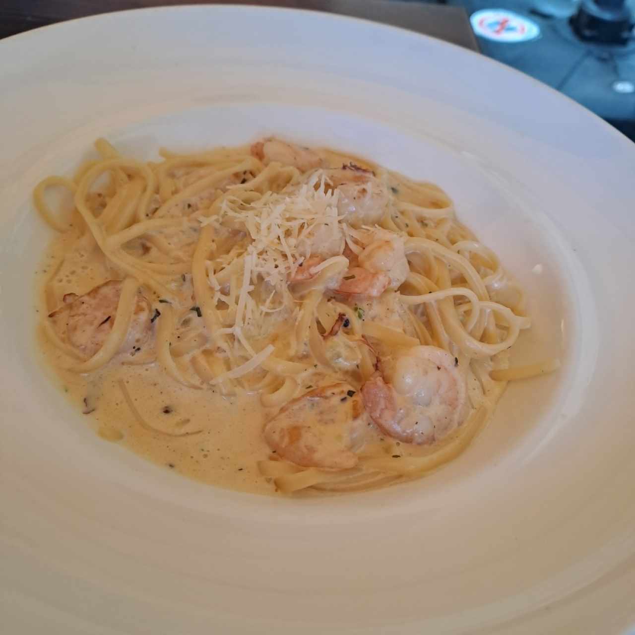 pasta con camarones