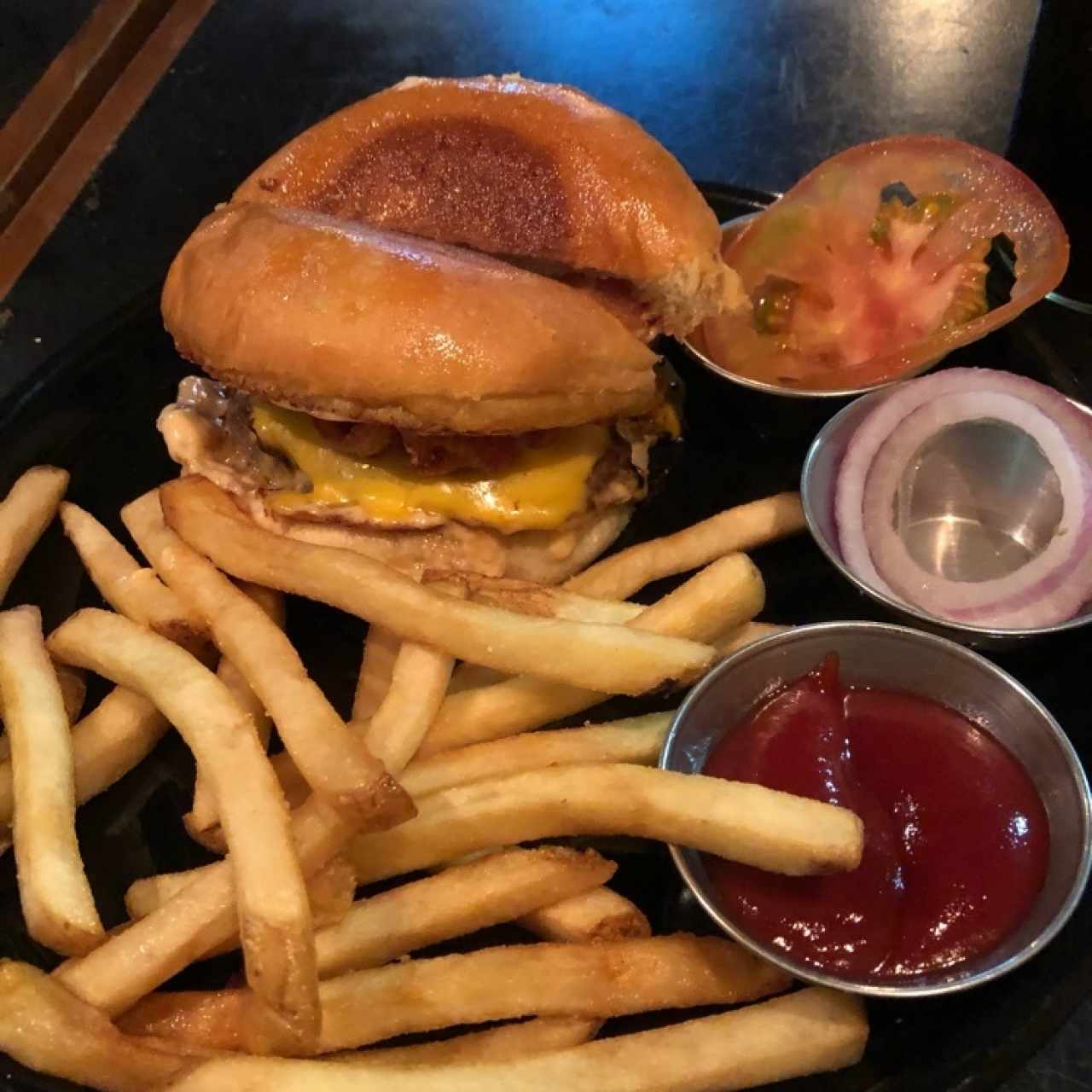 Hamburguesa doble con tocino 