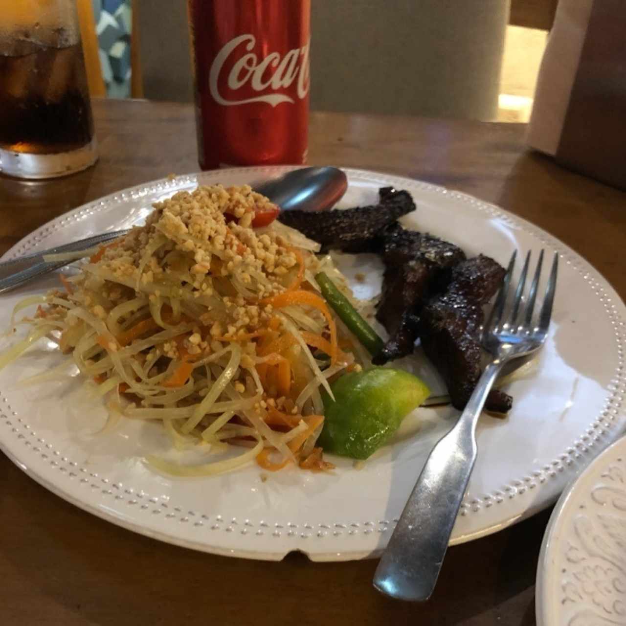 Papaya Salad + Sweet Charred Pork