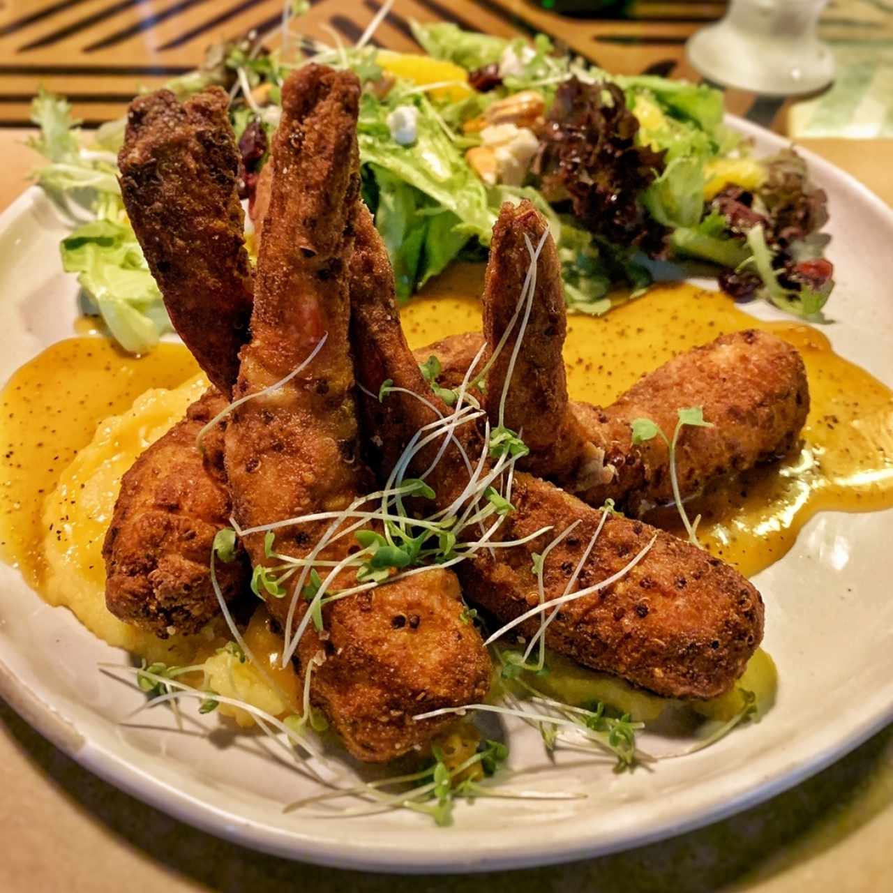 Langostinos con Salsa de Maracuyá