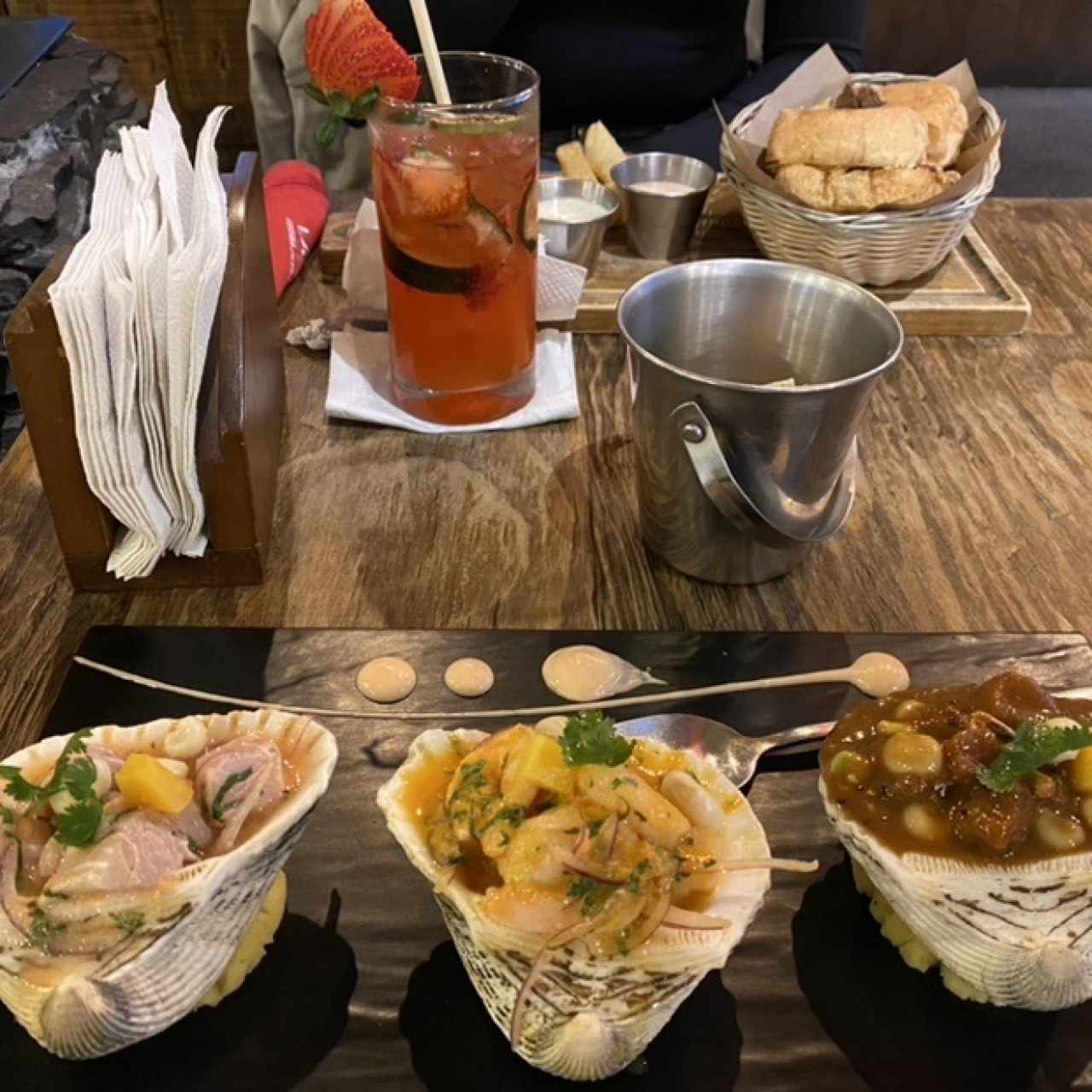 3 muestras de ceviche