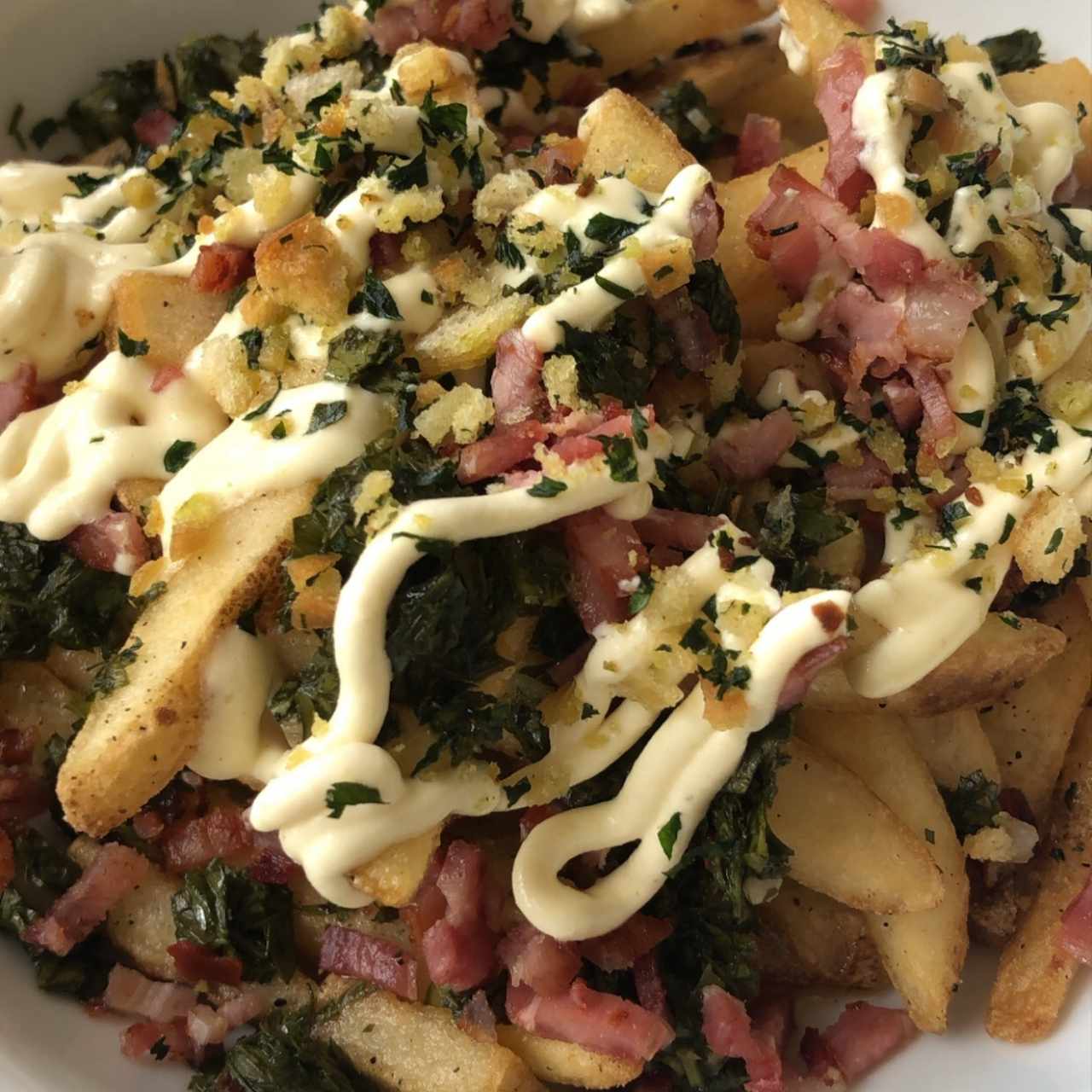 Papas con Chimichurri y Tocino