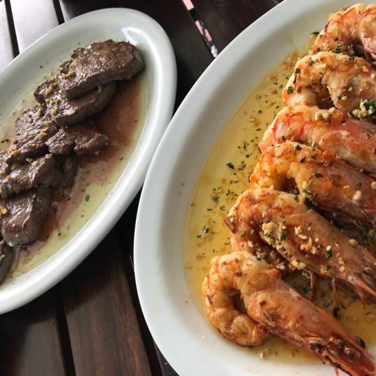 lomito y camarones 
