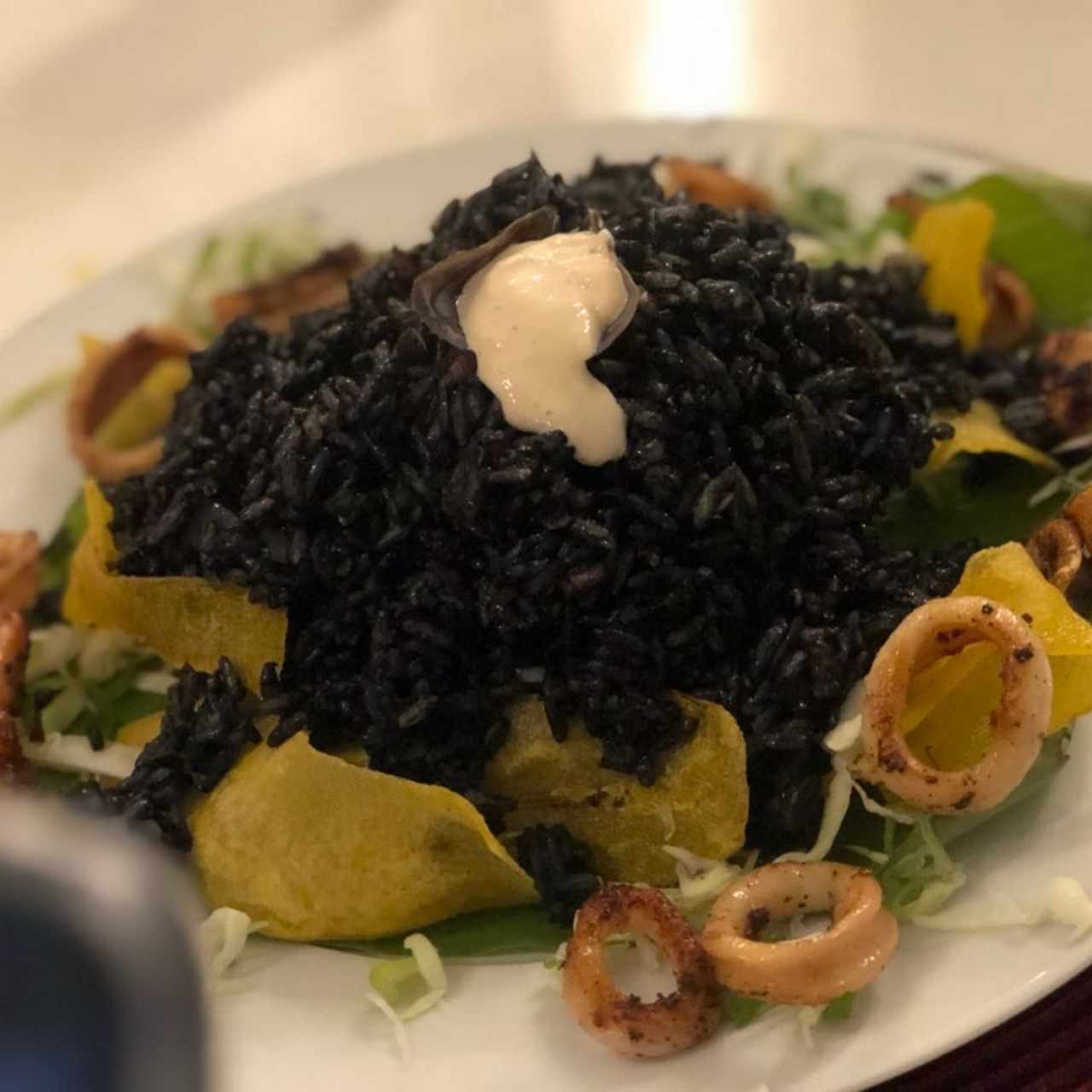 Arroz en tinta de calamar.