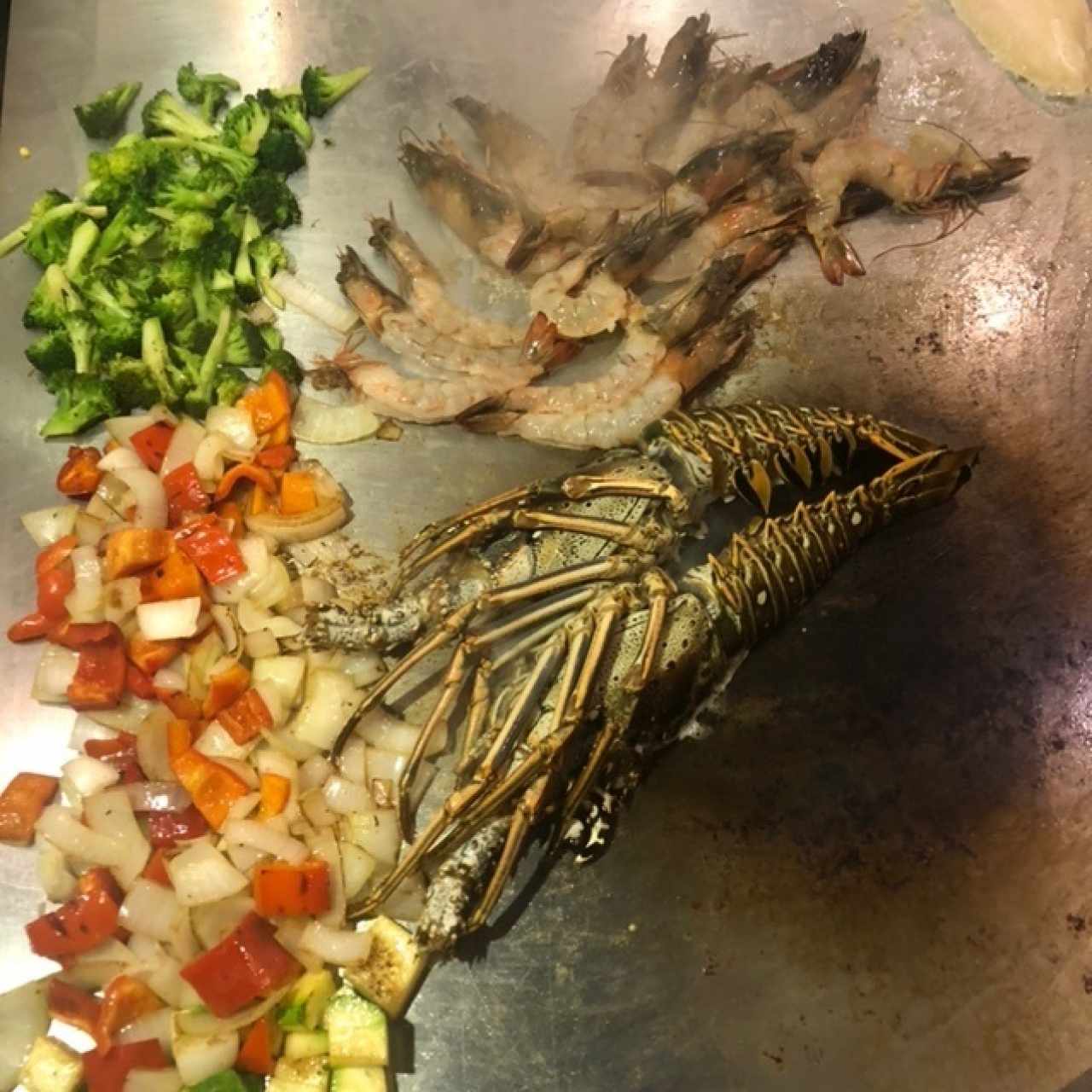 teppanyaki de langosta y camarones