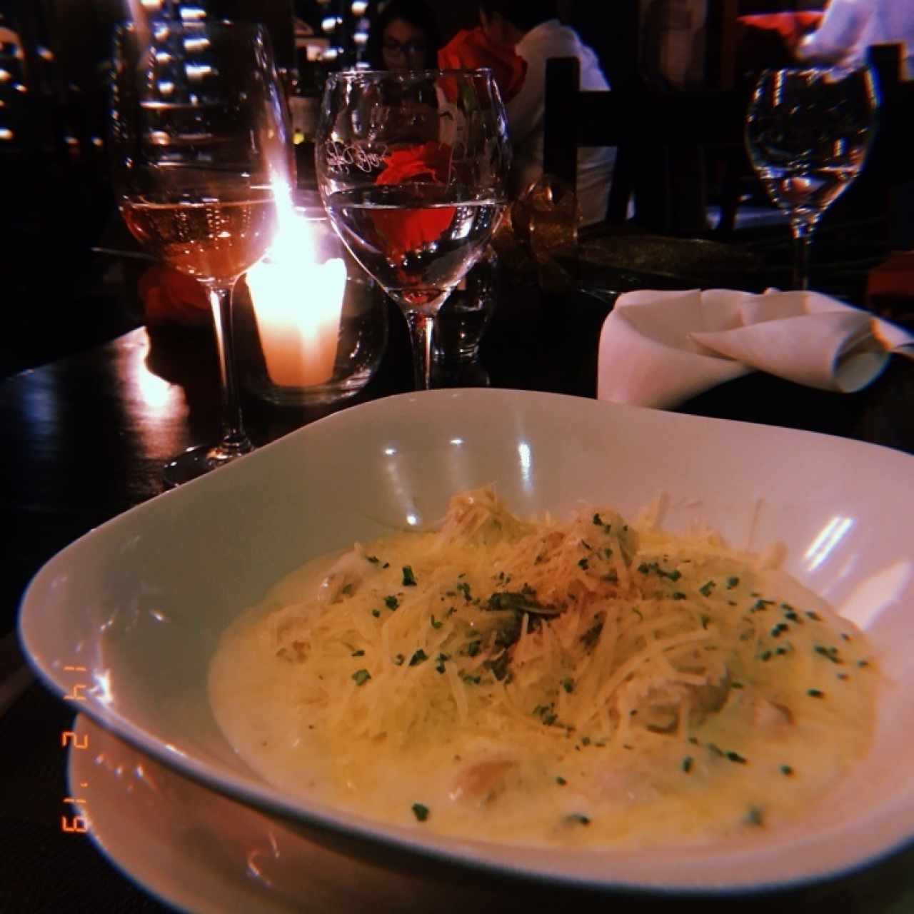 Gnocchi con Salsa de Queso Gongonzola, Parmesano y Queso Crema con un Toque de Nuez Moscada