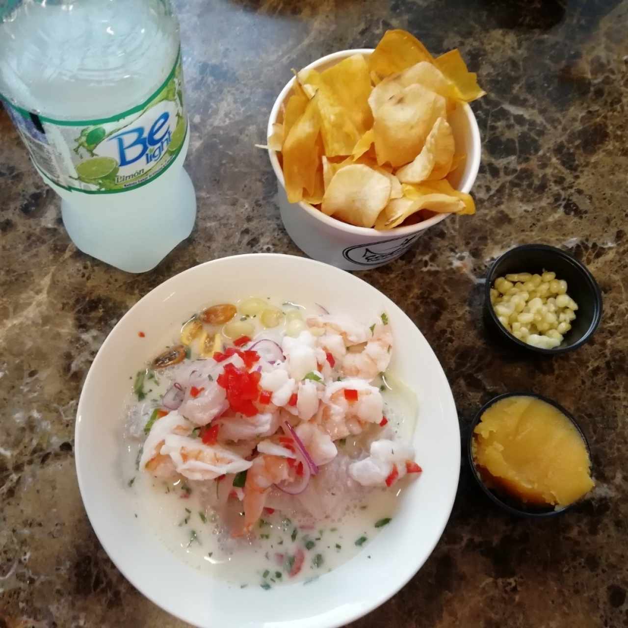 ceviche leche de tigre, mixto