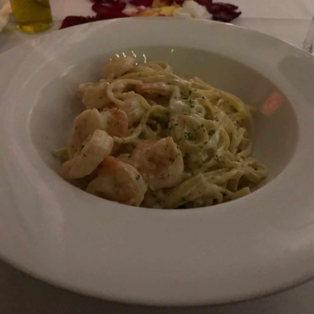 Linguine con camarones al limón