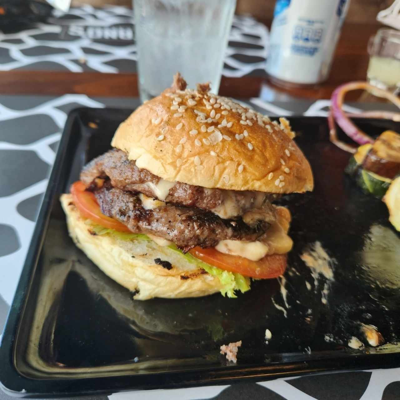 M’s famous double eagle cheeseburger