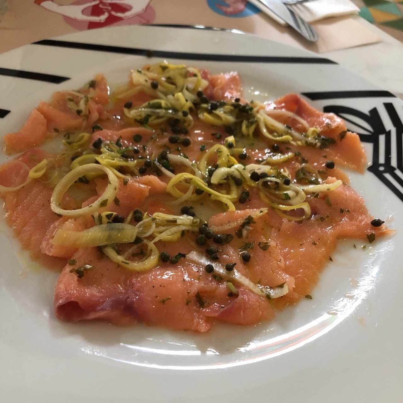 Entradas - Carpaccio de Salmón