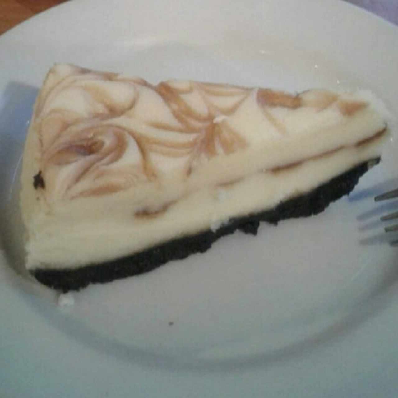 pie de queso con chocolate y caramelo