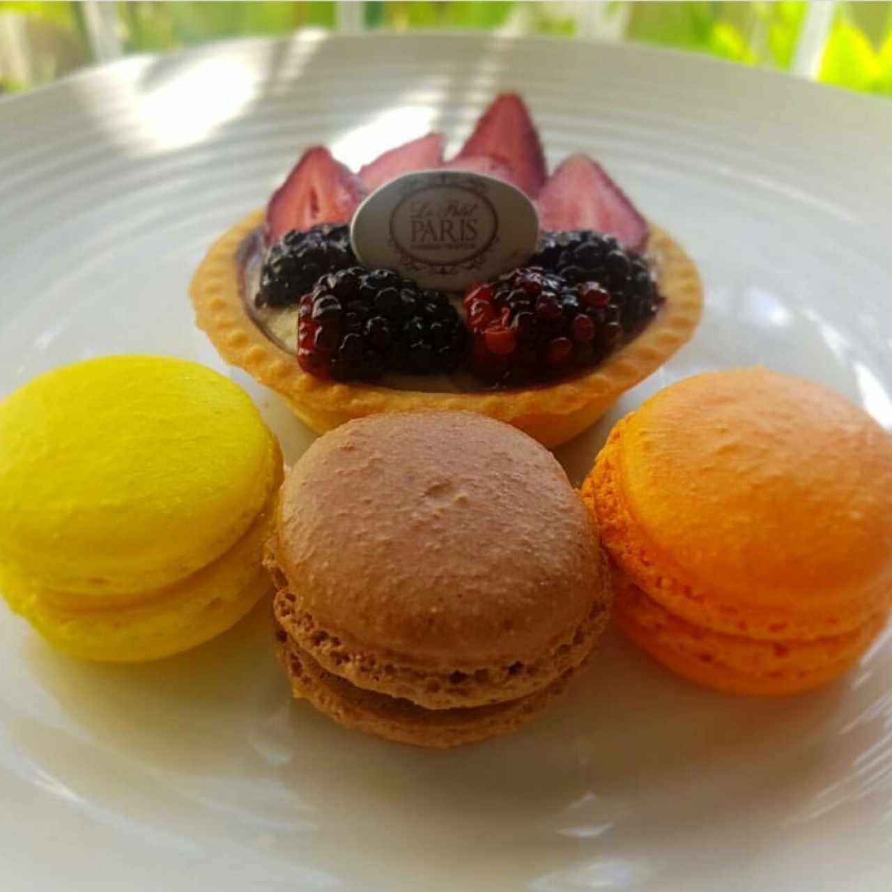 Macarons y Tartaleta de Frutos Rojos