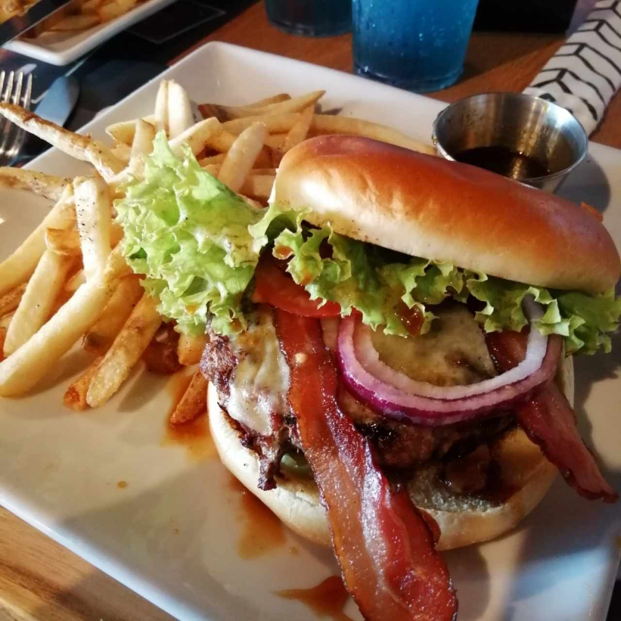 Friday's signature burger 