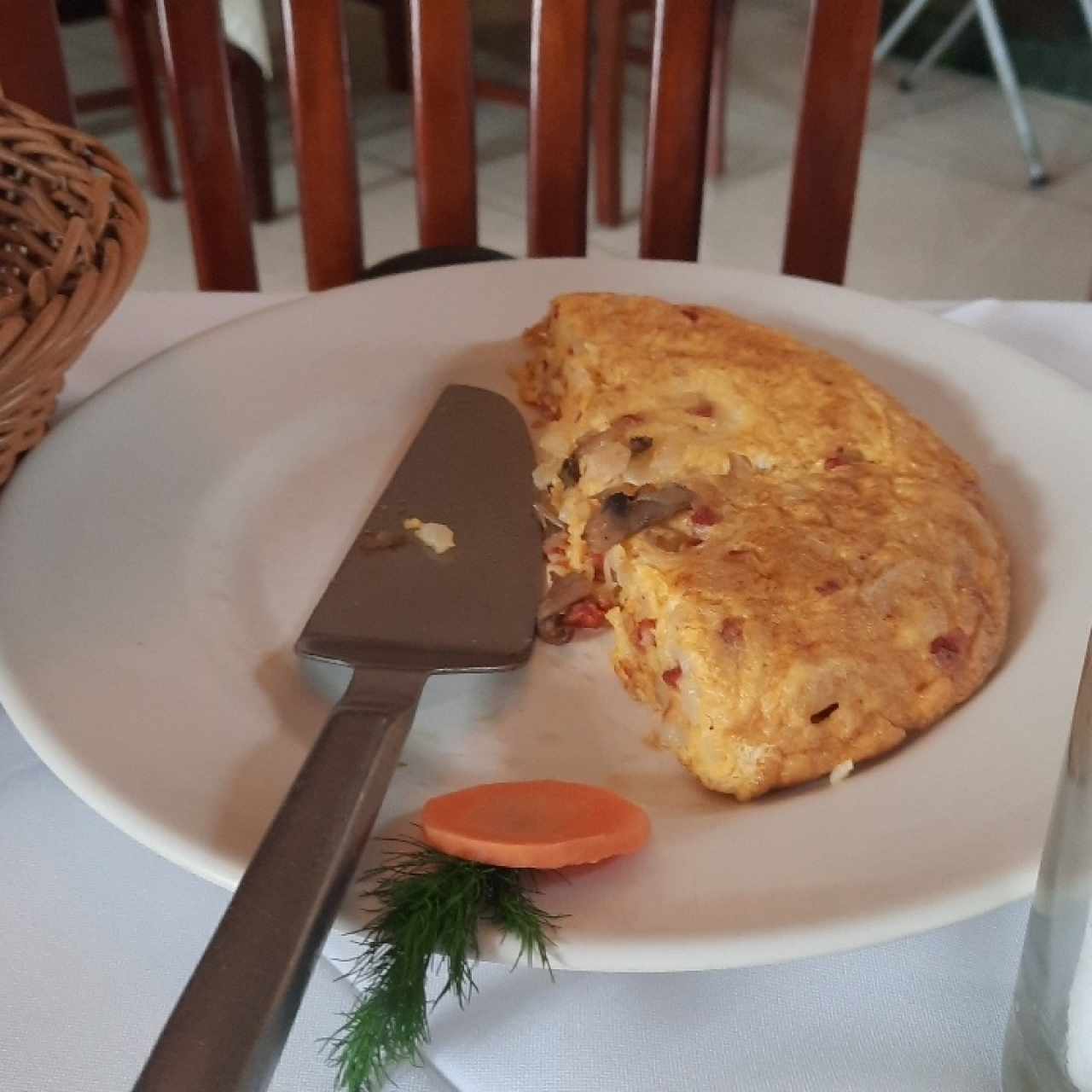 media tortilla con chorizo