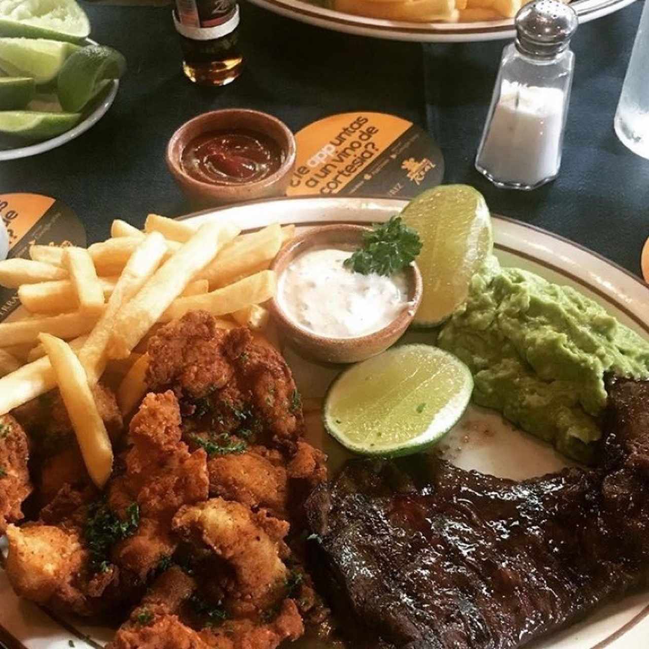 Platos Mixtos - Entraña y camarones