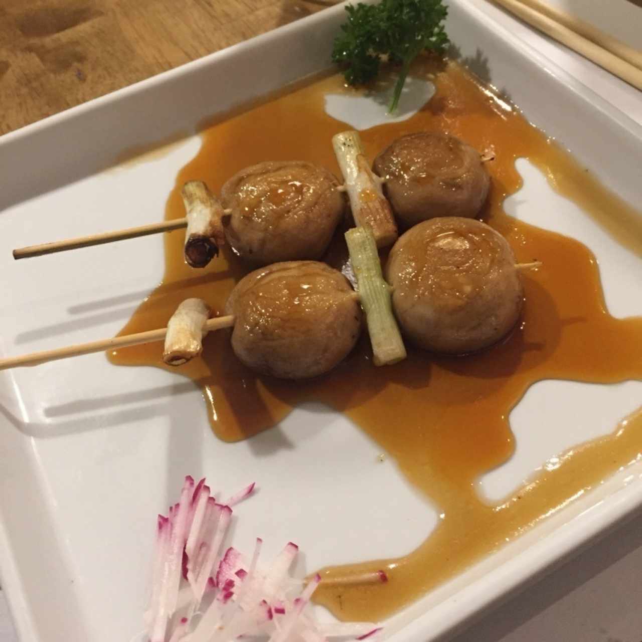 Yakitori de Champiñon y Cebolla