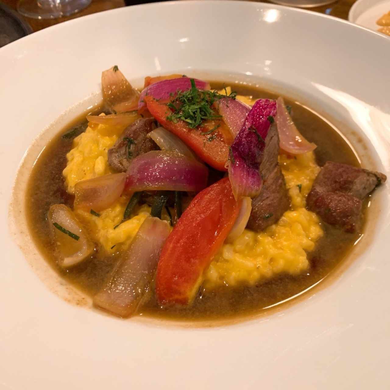 Risoto con lomo saltado