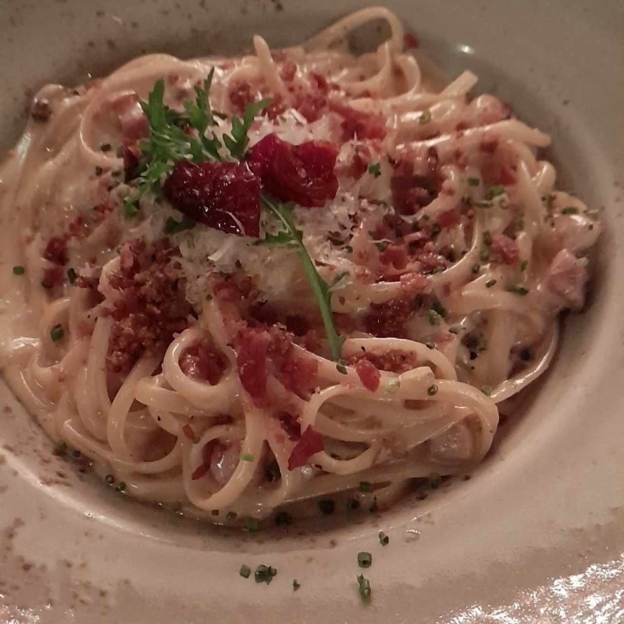 Pastas - Linguini Carbonara Zafferan