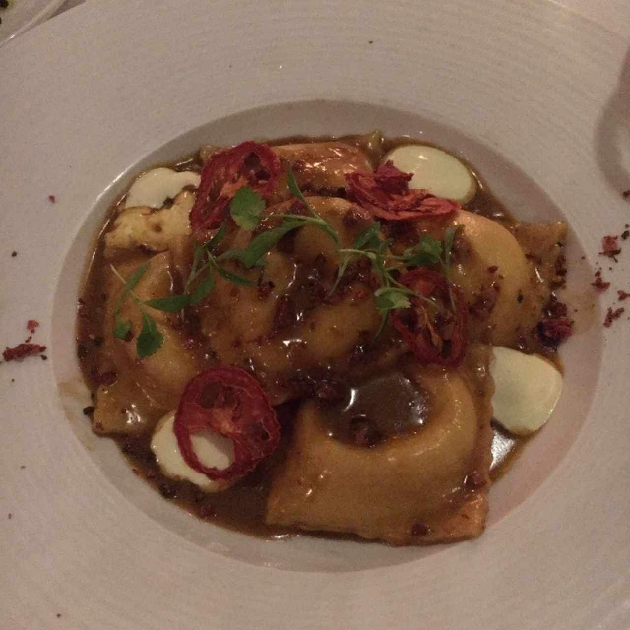 Ravioli a los Cuatro Hongos