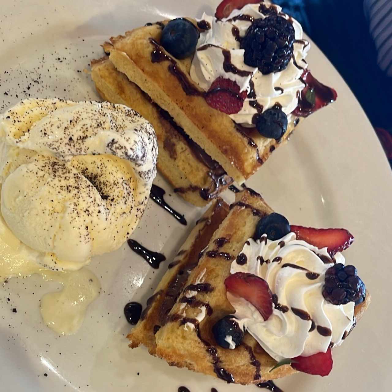 Waffles con helado 