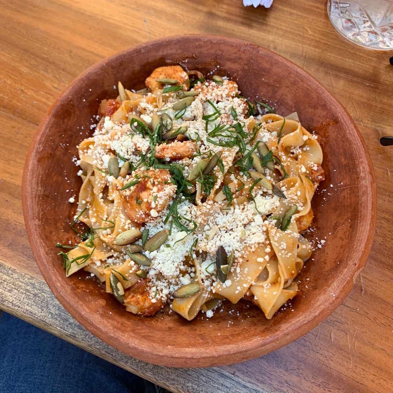 Fettuccine con Camarones