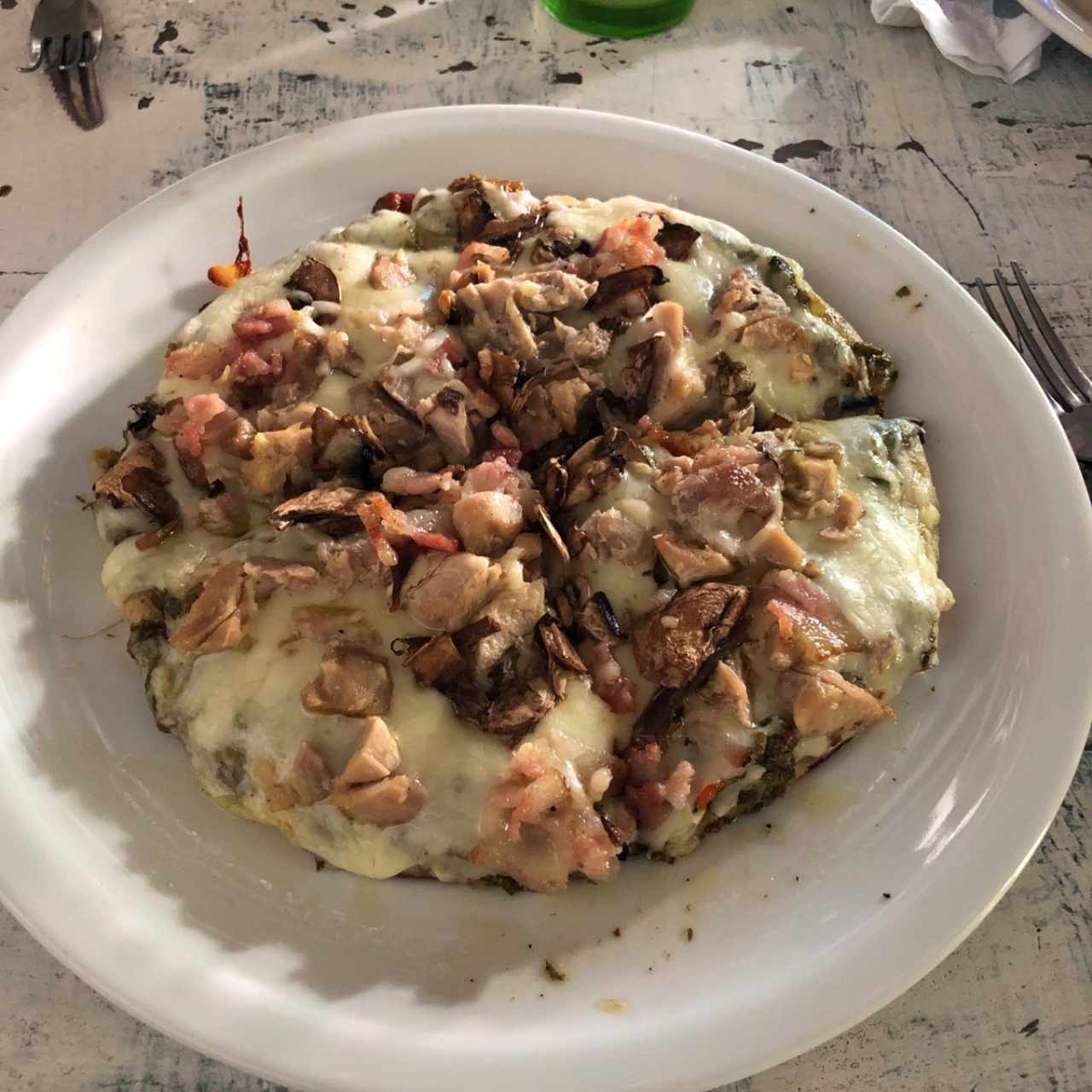 pizza champignon y tocino
