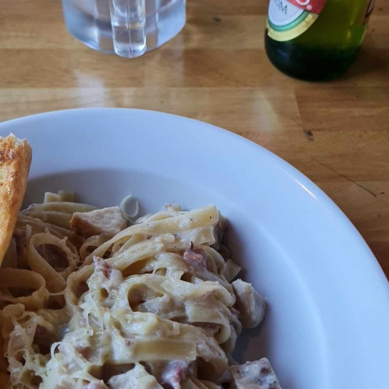 carbonara con pechuga de pollo