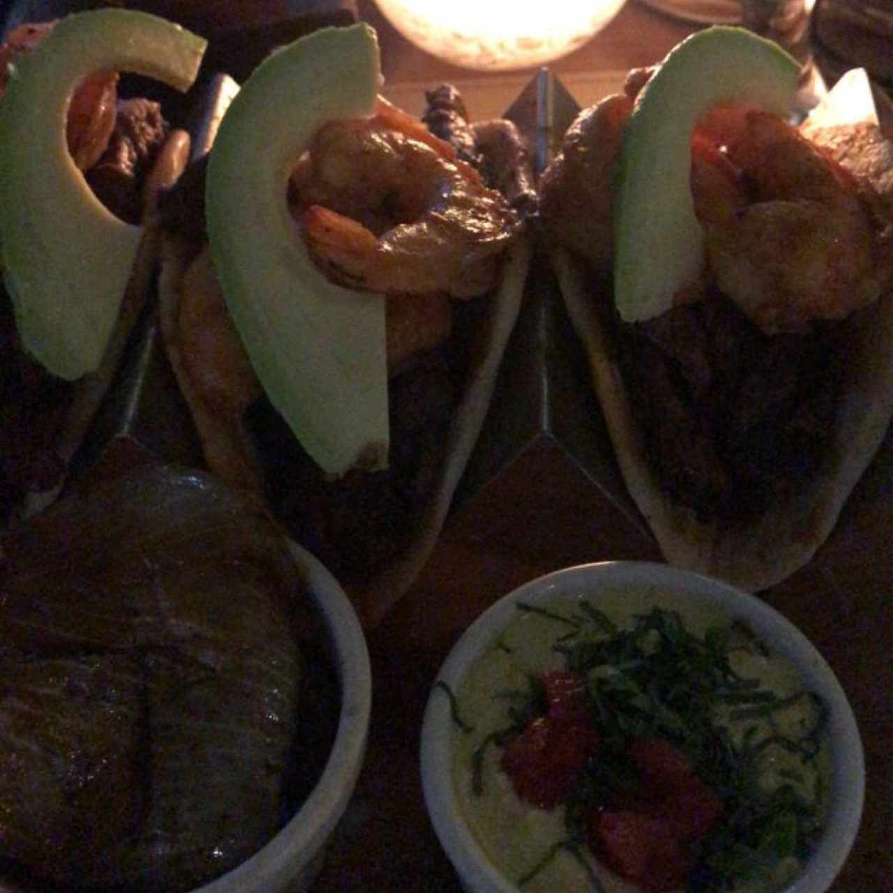 Tacos de Entraña & Camarón