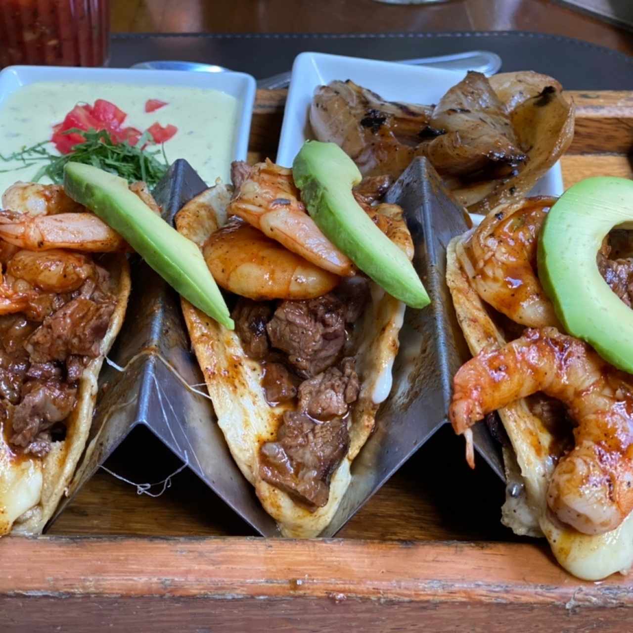 Tacos de Entraña & Camarón