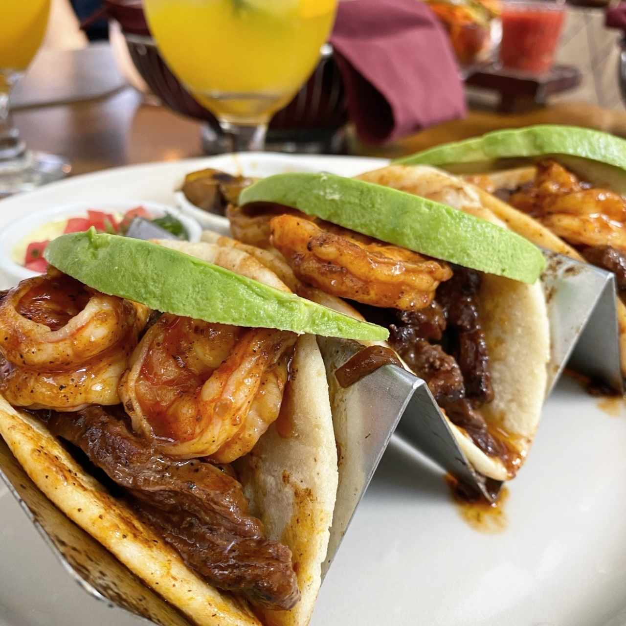 Tacos de Entraña & Camarón