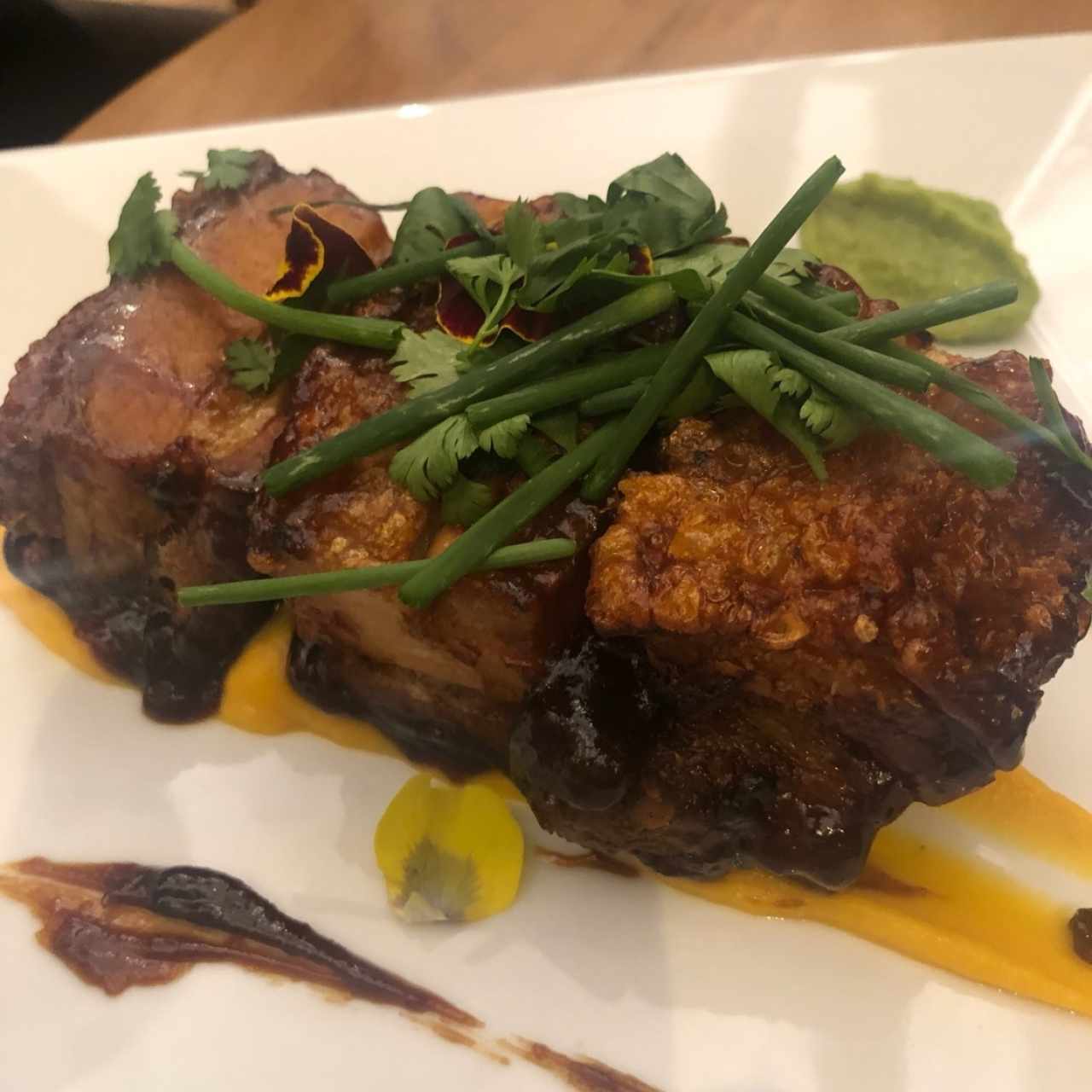Platos Fuertes - Pork belly, Chardonnay