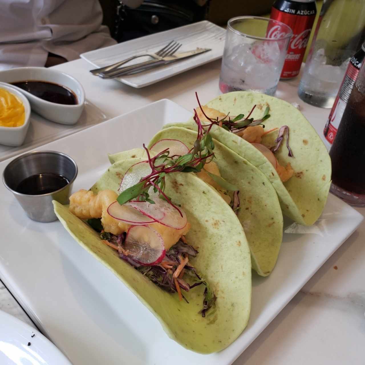 Tacos de camarón, Pinot Gris